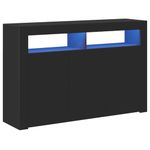 vidaXL Sideboard with LED Lights Indoor Furniture Home Organiser Storage Space Cabinet Cupboard Buffer Server LED Sideboard Unit Black