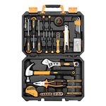 DEKOPRO 100 Pieces Home Repair Tool Set,General Household Hand Tool Kit with Plastic Tool Box Storage