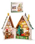 Rolife DIY Miniature House Kit Model Kits for Adults to Build Home Desk Bookshelf Decoration Twinkling Christmas Mini House Building Craft Kits for Adults Gift Idea For Christmas DS036