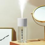 Car Humidifier USB Mini Portable Humidifier Ultrasonic Cool Mist Humidifier Low-noise operation Approx. 300ml capacity Suitable for travel/commuting/office/desktop use (White)