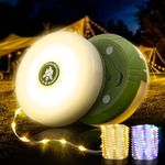 OGERY 2-Pack Camping String Lights, 4 in 1 Quick Storage 32.8FT Rechargeable Tent Lights String with 8 Lighting Modes, Hanging Waterproof Portable LED Lamp for Outdoor Patio Awning Party Essentials