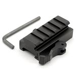 Trirock Tactial QD Lever Mount Adapter with 20mm 5 Slots Picatinny Rail and Half Inch Low Profile Riser QR Block Mount