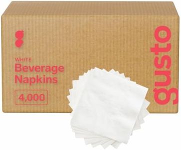 GUSTO [Case of 4000-4.5 x 4.5 Folded] White Beverage Napkins - 1-Ply Bulk Cocktail Napkins, Restaurant Bar Paper Napkins and Party Napkins (9 x 9 Unfolded) - (Formerly Comfy Package)