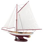 NAUTIMALL 26" Wooden Sailboat Decor Model Ship Model Bermuda Sloop Boat Model Handmade Nautical Modern Yacht sail Boat Schooner Model Coastal Home Decor Coastal Gift Scale