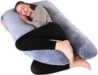 Pregnancy Pillow, U-Shaped Full Body Maternity Boyfriend Pillow, Sleeping Support Pillow for Back, Legs, Neck, HIPS with Zipper Removable Velvet Cover, Soft and Healthy Material