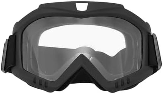 Norkmdi Motorcycle Goggles, Windproof Wide Vision Dirt Bike ATV Racing Goggles, Scratch Resistant Dustproof Motocross Riding Protective Glasses, Universal Fit (Black/Transparent)