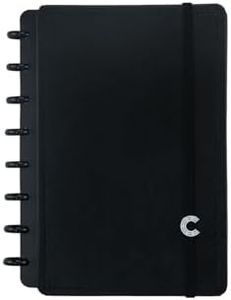 Premium Discbound Notebooks - Plan, Organize, Customize, and Conquer- Discbound Planner with 4 Tab Dividers For Work, School, Journal, or Daily Use – Bonus 1 Sticker Sheet (Color Black, 5.51 x 7.78",