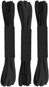 FOOTMATTERS No Tie Flat Stretch Shoe Laces - Elastic Laces 30 in (76 cm) – Black - 3 Pairs