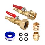 BELOMI RV Camper Winterizing Kit, Male Brass Garden Hose Sprinkler Anti-Freeze Blowout Adapter, Quick Connect with Ball Valve Winter Motorhome Blowing Out Valve for Boat Camper Travel Trailer