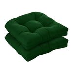 LOVTEX Indoor/Outdoor Tufted Seat Cushions for Patio Furniture Set of 2, 19x19 in Green Outdoor Chair Cushions - Overstuffed Patio Furniture Cushions for Wicker Chair with Round Corner