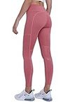 TCA Women's SuperThermal Performance Workout High Waisted Running Training Tights Leggings with Pocket - Dusty Rose, XS