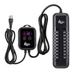 AQQA Aquarium Heater,100W/200W/300W/500W/800W/1200W Fish Tank Heater,External Temperature Controller Temperature Display with 2 Suction Cups Suitable for Marine Saltwater and Freshwater 800W