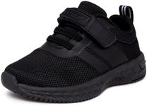 Nautica Kids' Boys' Girls' Gym Tennis Sneaker Running Shoe with Strap-Towhee Breck-Black Mono-11