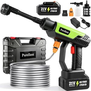 Cordless Portable Washer, 1100 PSI Handheld Washer Battery Operated Pressure Washer, 6-in-1 Nozzle Lightweight Car Washer, Cleaner with Elastic Hose, Cleaning Tool for Home Outdoor Patio Garden