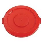 Rubbermaid Commercial Brute HDPE Waste Lid, Round, for 2632 Brute 32-Gallon Trash Cans, 22-1/4-Inch Diameter x 1-5/8-Inch Height, Red(RUB121L)