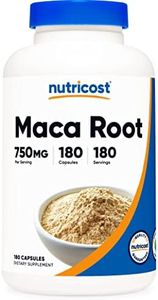 Nutricost Maca Root (Lepidium meyenii) 750mg, 180 Capsules, 180 Servings