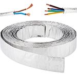 Aluminized Heat Sheath Aluminized Heat Wire Wrap Shield Sleeve ID 18 feet Adjustable Silver Heat Shield Plug Wire Heat Shield Roll for Car Wire Heat Shield Line Cable (3/4 inch)