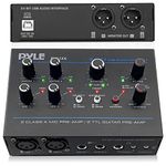 Pyle Professional USB Audio Interface with MIC, Guitar, AUX Stereo Inputs, Phone/Monitor Outputs, Ideal for Computer Playing & Recording, Compact Rugged Metal Housing - PMUX6