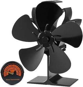 Ventilador de chimenea, 5 aspas, ventilador de horno, chimenea eléctrica, estufa, ventilador de estufa de calor, gran espacio para estufa, estufa de leña, ecológico sin energía (5 cuchillas)