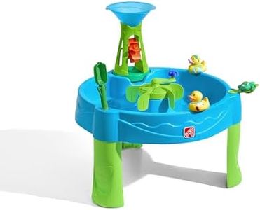 Step 2 Duck Dive Water Table, Outdoor Kids Water Sensory Table with Water Tower, Ages 18-72 Months, 5 Piece Water Toy Accessories, Multicolor