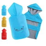 BECNBEAU Dog Raincoat Dogs Rain Jacket Lined Reflective Poncho Rainwear Waterproof Pet Clothes Pocket Hooded Leash Hole Adjustable for Puppy Small Dogs,Blue,S,Back Length 8.3 Inch