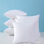 AVI Soft & Fluffy Micorfiber Filled Hotel Quality Premium Cushions Filler Set of 6, 16 x 16 Inch, Decorative Cushion for Sofa, Bed, Throw Pillow Insert, Office (White)