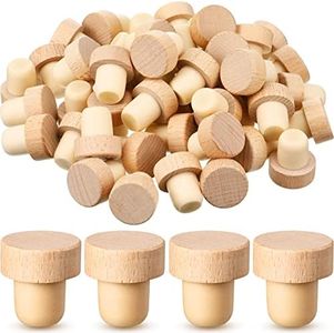 Wine Bottle Corks T Shaped Cork Plugs for Wine Cork Wine Stopper Reusable Wine Corks Wooden and Rubber Wine Stoppers Bottle Stoppers Sealing Plug Bottle Stopper for Beer Bottles Craft (48 Pieces)