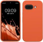 kwmobile Case Compatible with Google Pixel 9a Case - TPU Silicone Phone Cover with Soft Finish - Summer Orange