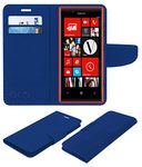 ACM Mobile Leather Flip Flap Wallet Case Compatible with Nokia Lumia 720 Mobile Cover Blue