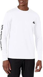 Quiksilver mens Omni Session Long Sleeve Rashguard Surf Rash Guard Shirt, White, Large US
