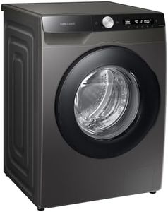 Samsung Waschmaschine, 8 kg, 1400 U/min, Ecobubble, Simple Control, WiFi SmartControl, SuperSpeed 59 Min, Inox/Schwarz, WW80T604ALXAS2