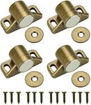 TANCUDER 4 PCS Magnetic Door Catch Latch Kitchen Magnet Push Catch Round Magnets Door Closers Catches Retro Cabinet Hardware Fittings with Screw for Wardrobe Cupboards Drawer Closet Doors, Bronze