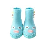 Richmen Non Skid Sock Shoes for Baby Boy Girls Soft Cotton Booties Old Toddler Breathable Indoor Outdoor Walking Slipper for Active Kids | All Season Wear | 3 Month to 24 Month (Blue11)