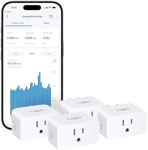 TP-Link Tapo Smart Plug Mini, Matter Compatible, Compatible with Alexa, Google Home & Samsung SmartThings, Energy Monitoring, 15A, UL Certified, 2.4G Wi-Fi Only, Tapo P110M(4-Pack)
