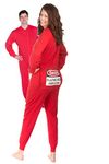 BIG FEET PAJAMA CO. Red Union Suit Onesie Pajamas with Funny Butt Flap