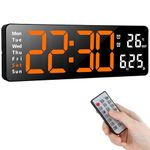 Koolertron Digital Wall Clock 13" Large Oversized LED Wall Clock Indoor Temperature Digital Clocks with Date and Day for Elder Kids