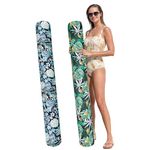 PARENTSWELL 2 Pack Inflatable Pool Noodle Floats, 54'' Large Swimming Pool Noodles for Floating, Fabric Covered Swim Noodles for Adults