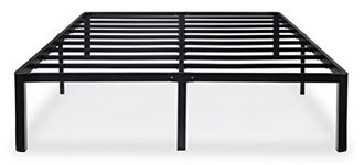 Olee Sleep 14 Inch Classic Metal Platform Bed Frame, Steel Slat Anti-Slip with Center Support, Steel Mattress Foundation, No Box Spring Needed, Black, King Size