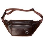 Leather Fanny Pack Waist Bag for Men Women Outdoor Travel Walking Hiking Camping Phone Pouch Wallet Casual Daypack #07coffee