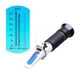 Brix Refractometer with ATC Digital Handheld Refractometer for Homebrew Wort Beer Wine Fruit Sugar, Dual Scale-Specific Gravity 1.000-1.130 and Brix 0-32% (Black)