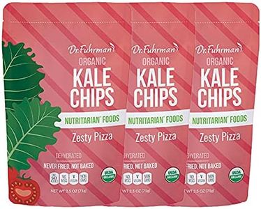 Dr. Fuhrman Organic Kale Chips Zesty Pizza | Oil-Free Vegan Snack | No Salt Added, Non-GMO, Plant-Based Healthy Chips | 3 Pack
