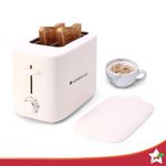 Wonderchef Bellagio 2-Slice Pop-up Toaster with Lid Cover | 800 Watt | 2 Bread Slice | 7- Level Browning Controls|Wide Bread Slots| Auto Shut Off | Easy to Clean| White| 2 Year Warranty