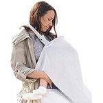 Breastfeeding Cover with Pockets - Soft and Breathable Nursing Cover Breastfeeding - Breast Feeding Coverall (White)