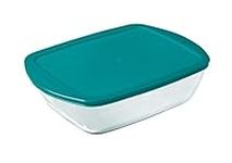 Pyrex Cook & Store Glass rectangular Dish high resistance with lid 28x20x8 cm, Green