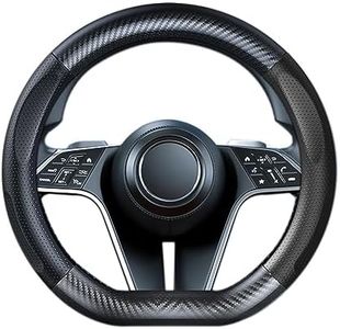 Auto Cubierta Volante para Mercedes Benz GLA GLB 180 180d 200 200d 220d 250 GLA GLB 43 45 Antideslizante Cuero Funda de Volante Transpirable Fibra de Carbon Proteger Funda,Black- D Type