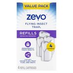 Zevo 2 Flying Insect Traps & 4 Cartridges, Fly Trap & Insect Catcher Indoor for Mosquito Nets, House and Fruit Flies, No Mess Use in Any Room