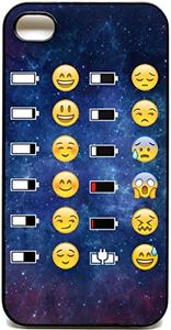 Coque pour iPhone 4/4s Motif Space Batterie Emoji Face Motif smiley