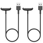 MoKo 2 Pack Charger Compatible with Fitbit Inspire 3 Activity Tracker, Magnetic Replacement Charging Dock with 3.3FT/1M USB Charge Cable Cord, Black