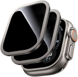 WSKEN for Apple Watch Ultra 3 / Ultra 2 Screen Protector 49mm, [26 Degree Privacy] Titanium Alloy Frame + 9H Tempered Glass, [Touch Sensitive] Lightweight Protective Glass Film for iwatch Ultra 2 Pack