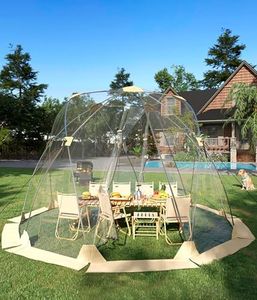 Instant Outdoor Clear Bubble Pop Up Bubble Tent 10-12 Person Portable Screen House Room All Weather Sport Garden Dome Tent Instant Rainproof Camping Sun Shelter Coldproof for Sports Events Fishing